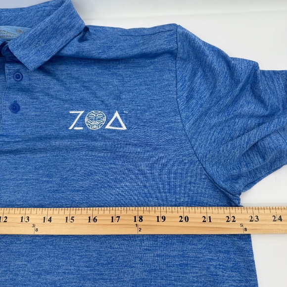 Under Armour Polo Shirt Men Large Heather Blue Zoa Golf Stretch Performance - Picture 6 of 8